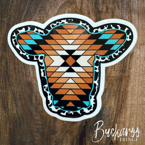 Aztec Cow Sticker